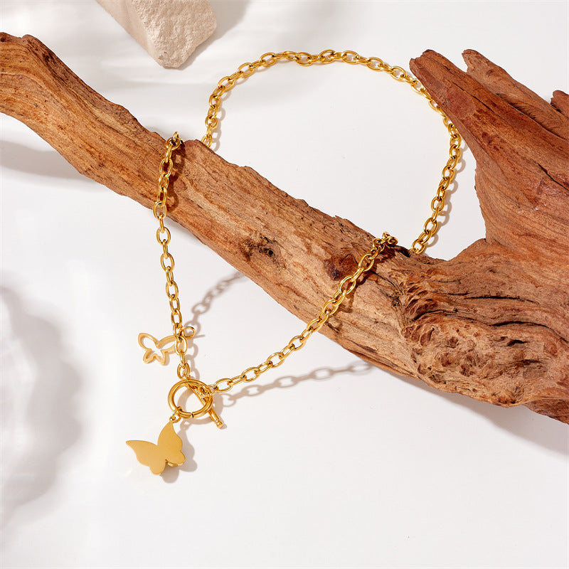 Golden Butterfly Charm Necklace