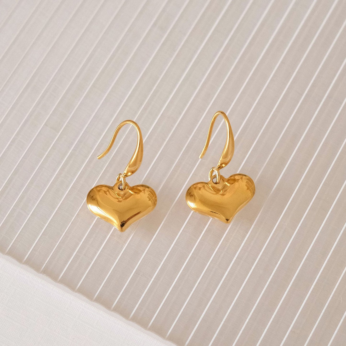 Classic Gold Heart Drop Earrings