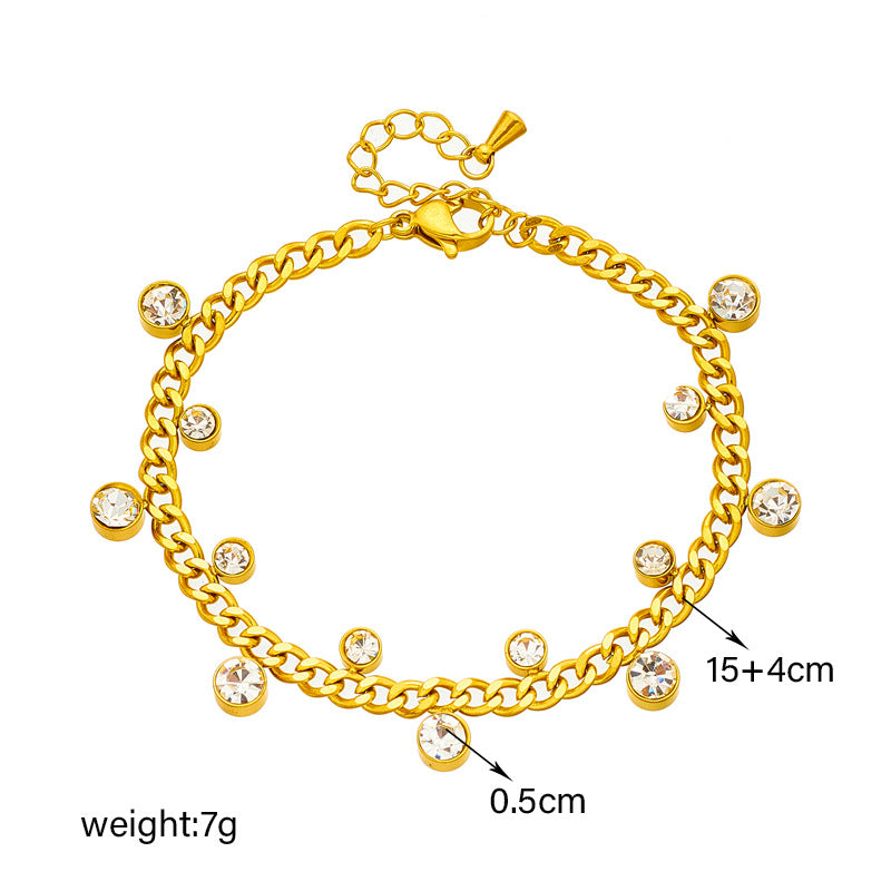 Golden Solitaire Charm Bracelet