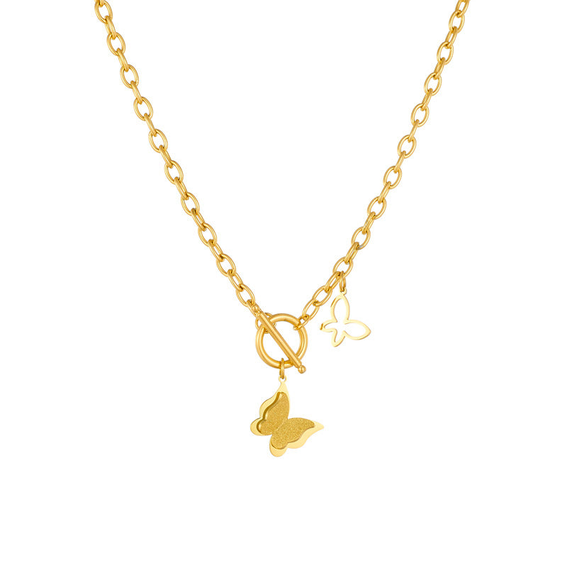 Golden Butterfly Charm Necklace