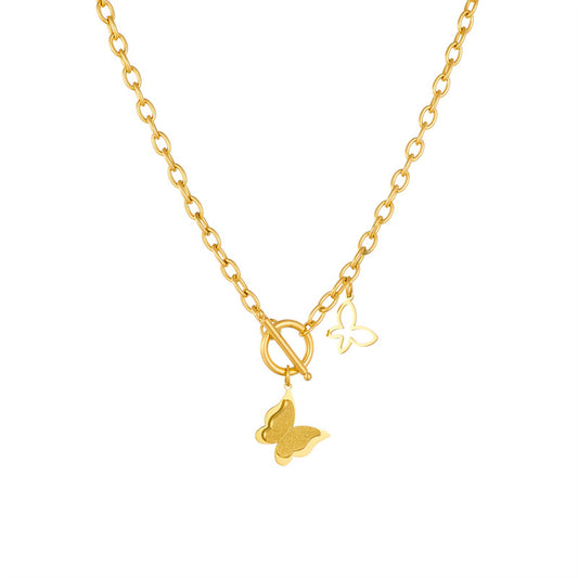 Golden Butterfly Charm Necklace