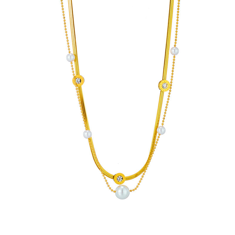 Pearl Cascade Gold Necklace