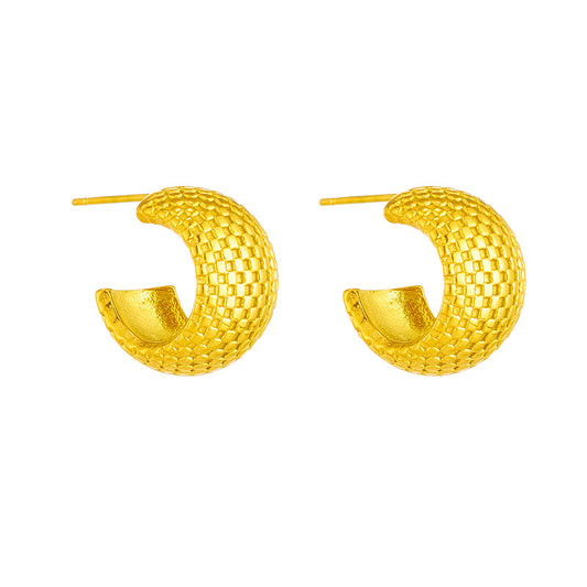 Golden Glimmer Textured Earrings