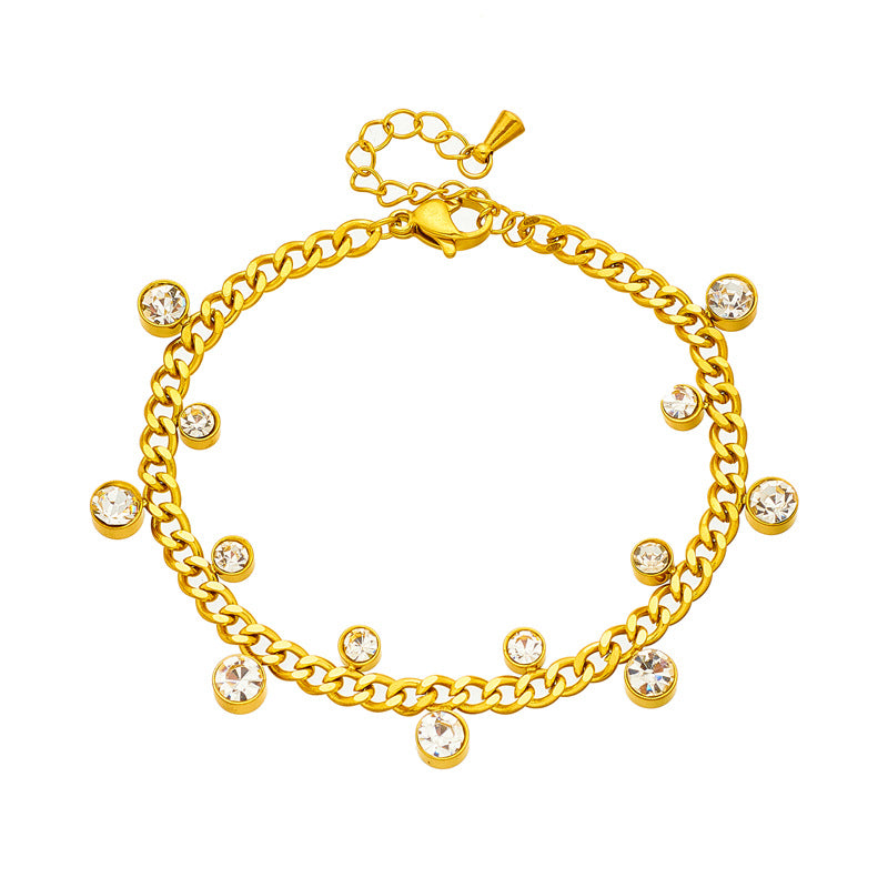 Golden Solitaire Charm Bracelet