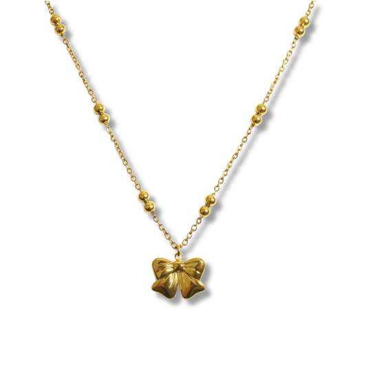 Classic Gold Bow Necklace