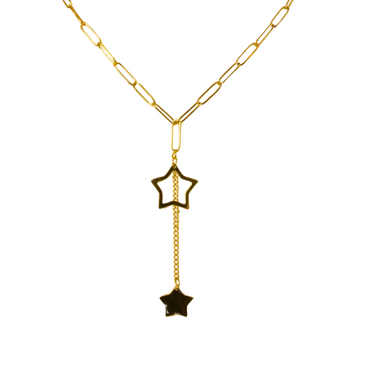 Golden Star Drop Necklace