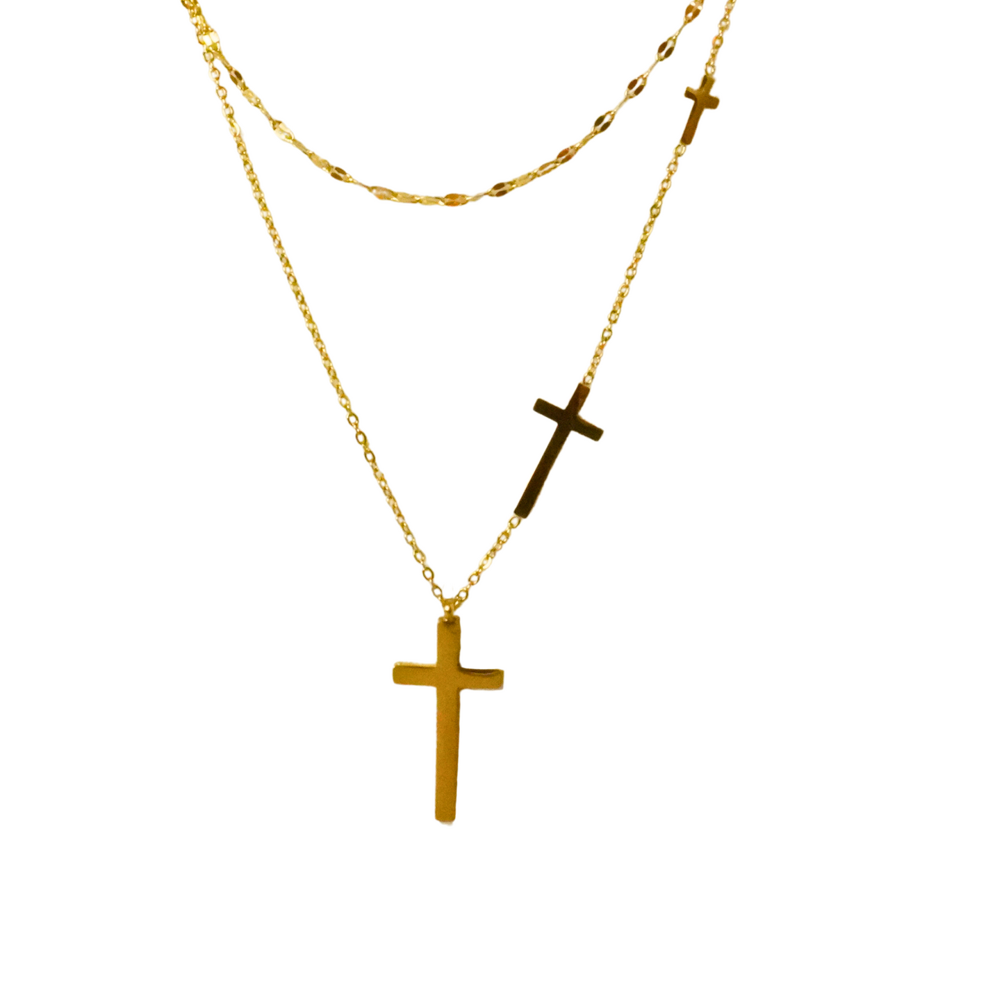 Faithful Layers Cross Necklace