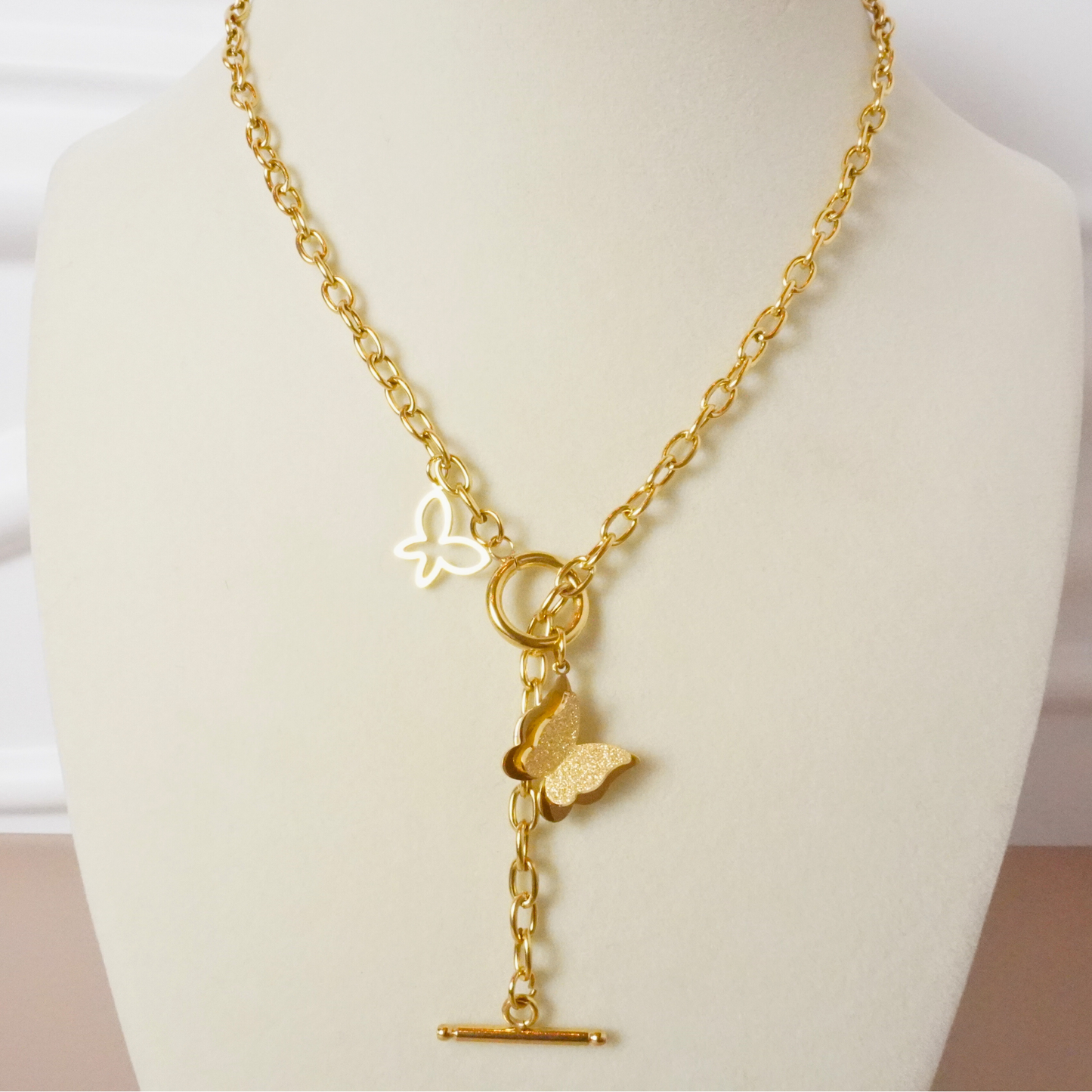 Golden Butterfly Charm Necklace