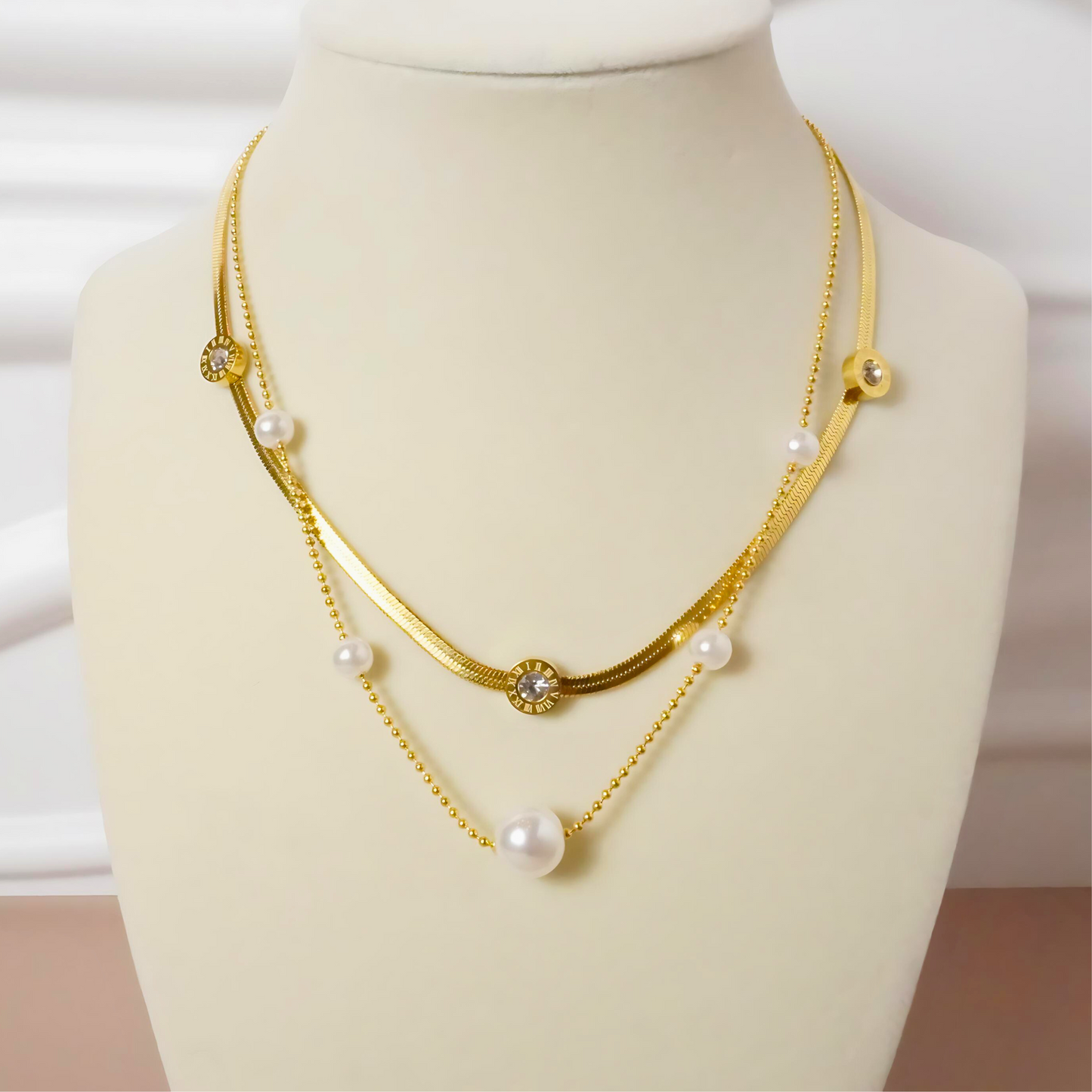 Pearl Cascade Gold Necklace