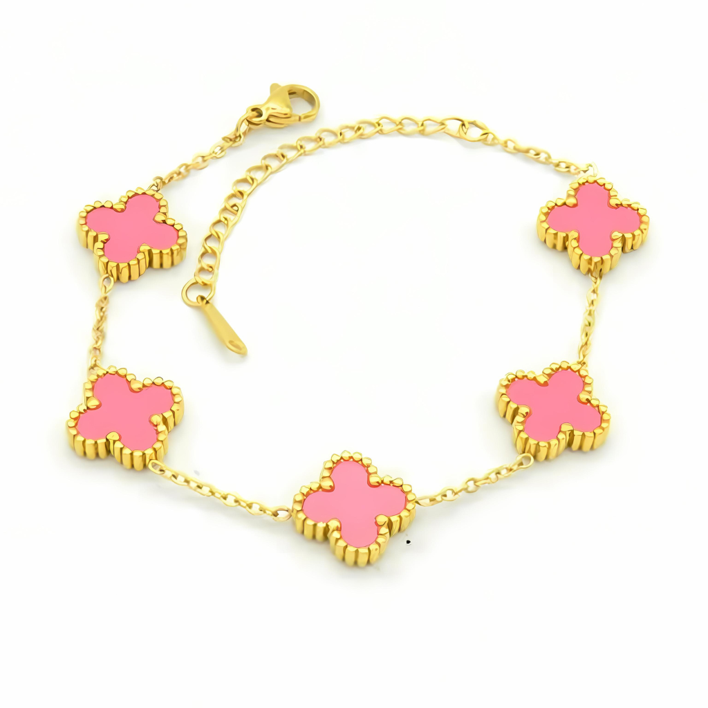 Pink Clover Bracelet