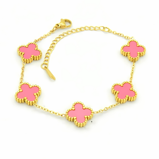 Pink Clover Bracelet