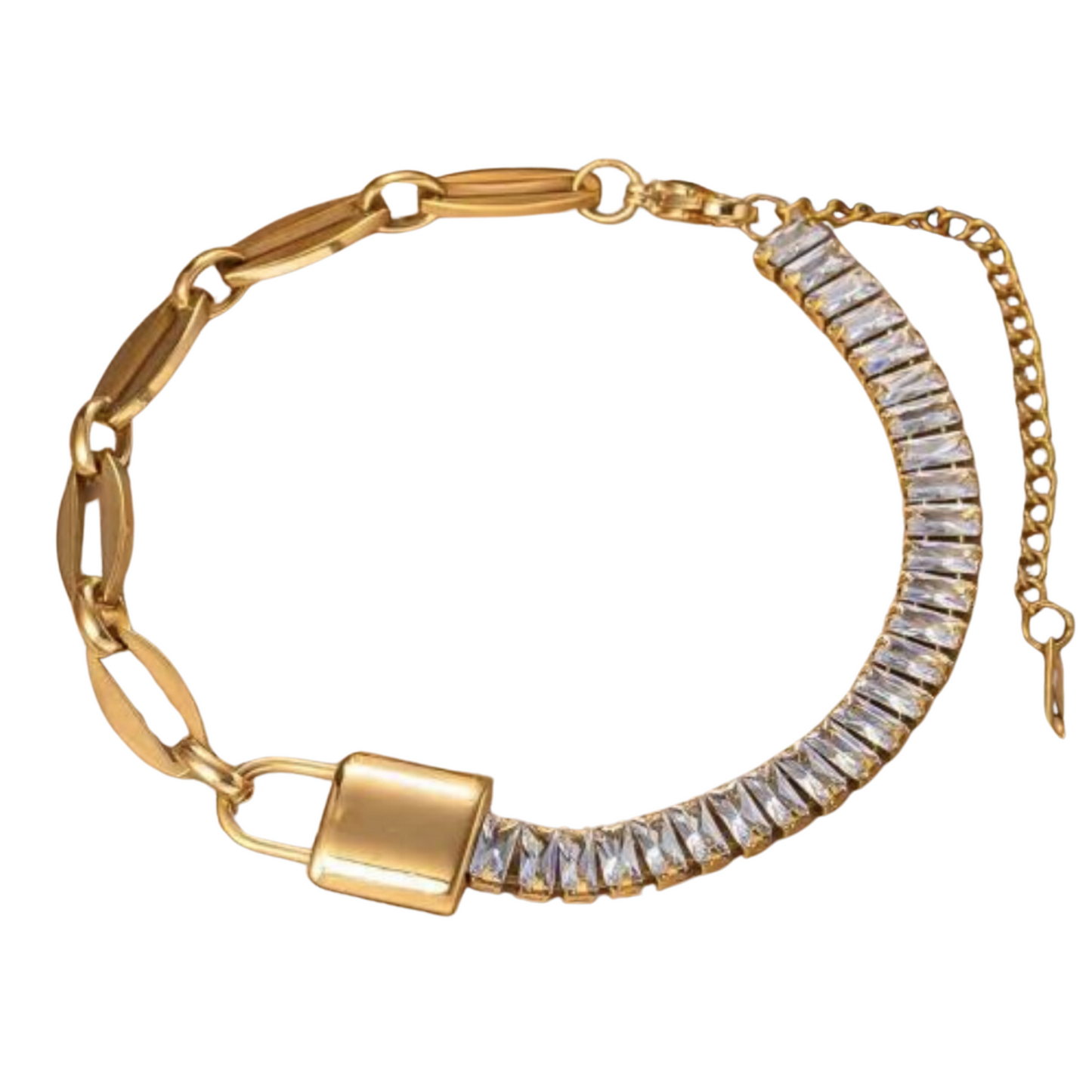 Gold Elegance Crystal Link Bracelet