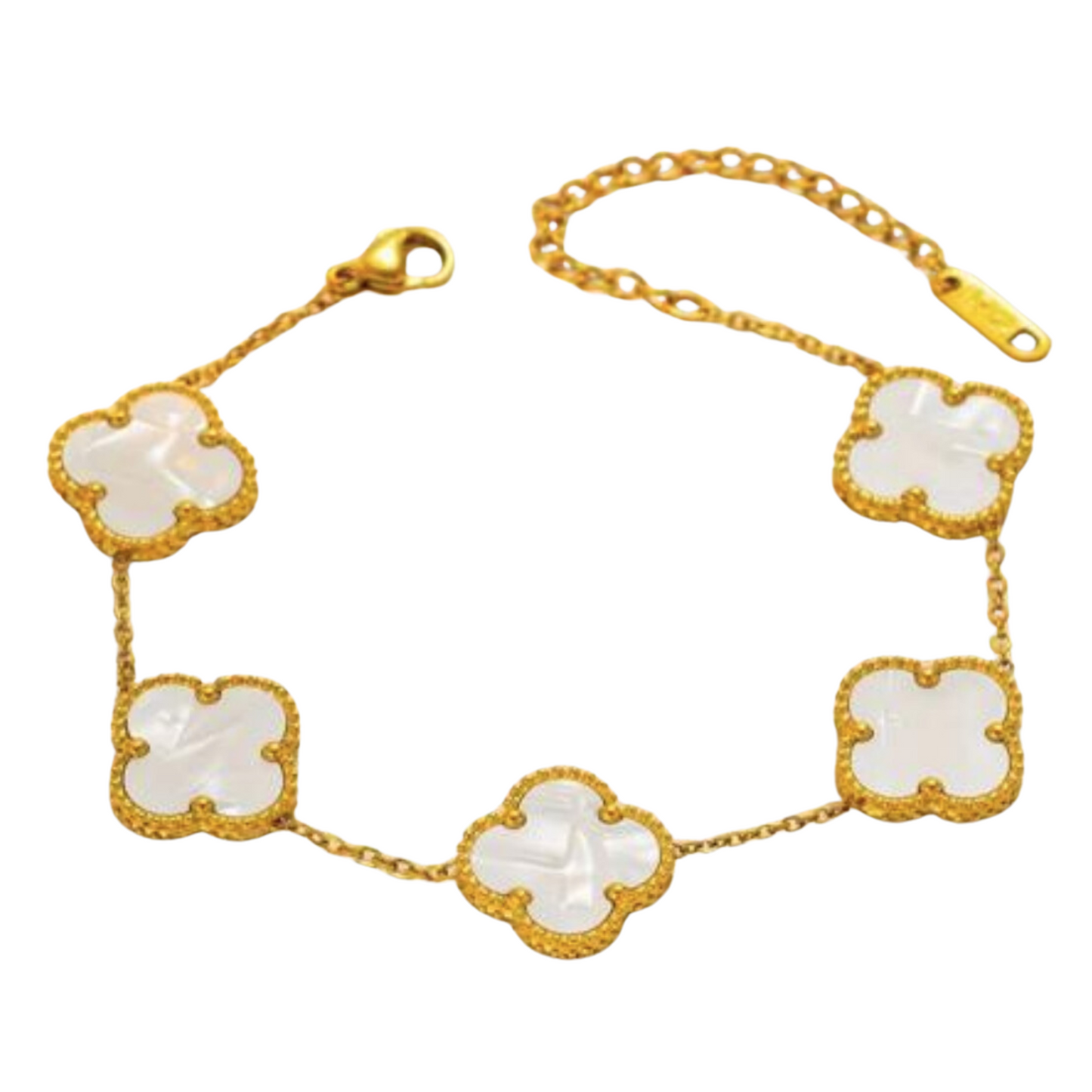 White Clover Enamel Bracelet