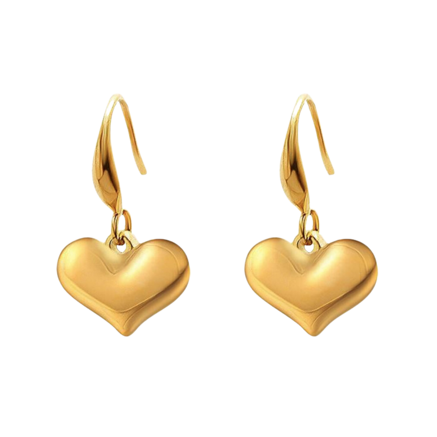 Classic Gold Heart Drop Earrings