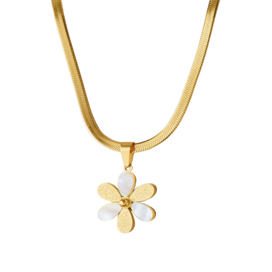 Golden Flower Pendant Necklace