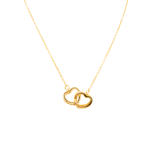 Twin Hearts Gold Necklace