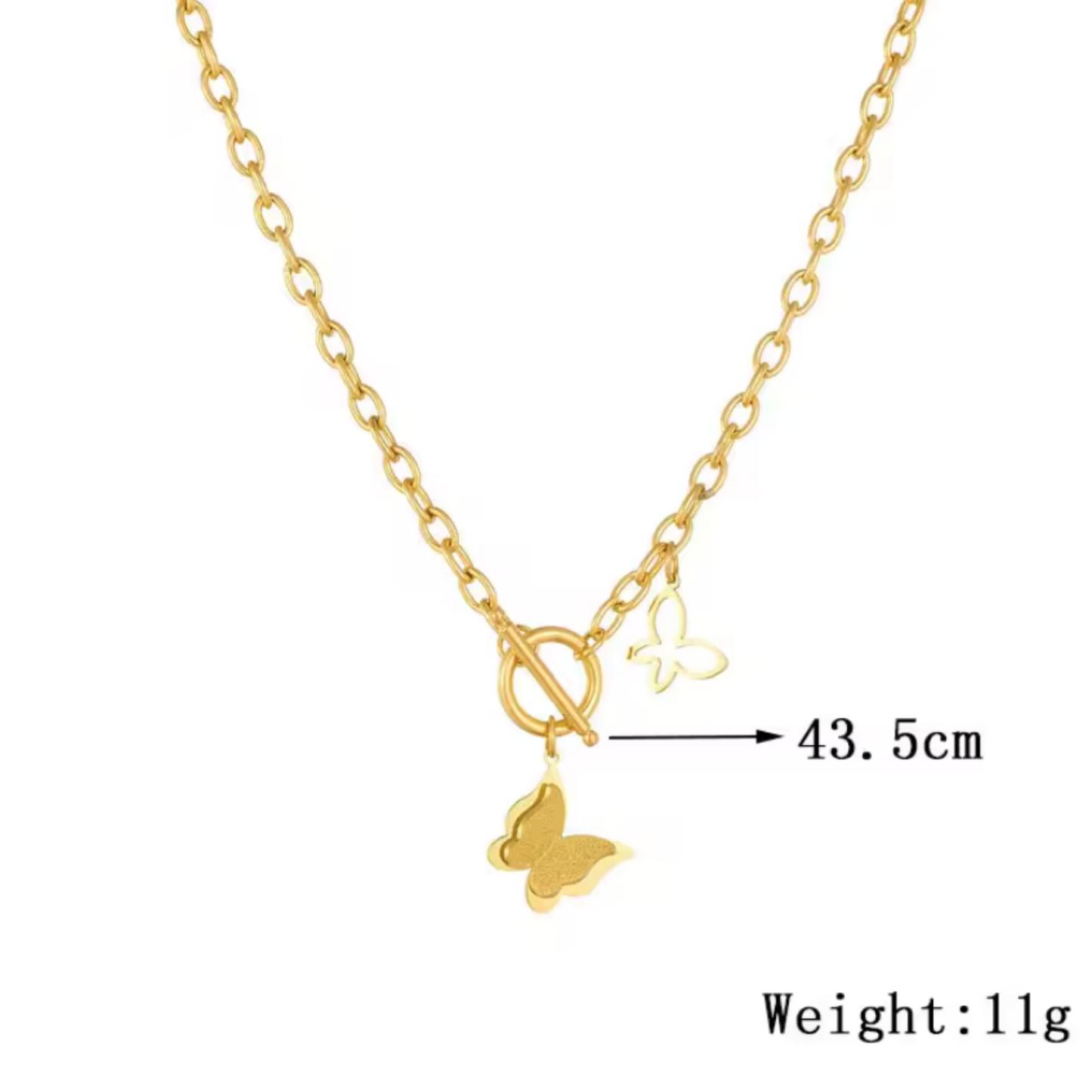 Golden Butterfly Charm Necklace